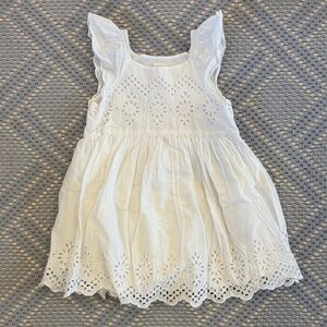 GAP White Eyelet Ruffle Dress